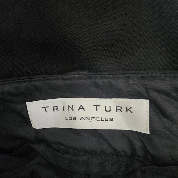 Trina Turk Black Rolled Hem Trouser Pants - Picture 3 of 6